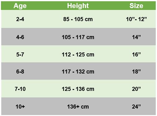 Bike Size Chart Cm